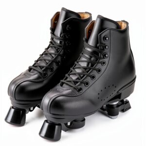 ugboiu Roller Skates Shiny Wheels Microfiber Leather-0