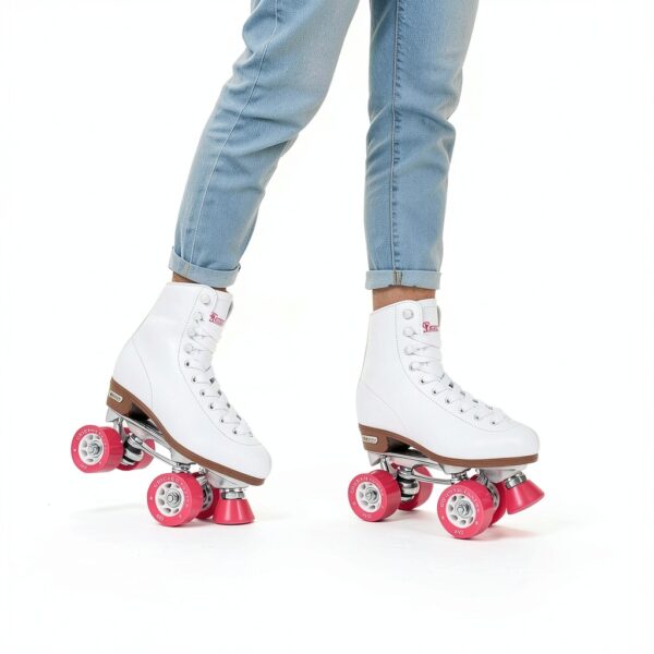 Chicago Skates Classic Rink White Leather Roller Skates-4