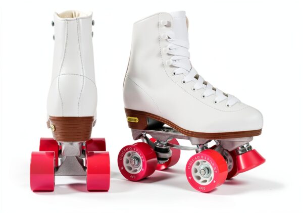 Chicago Skates Classic Rink White Leather Roller Skates-1