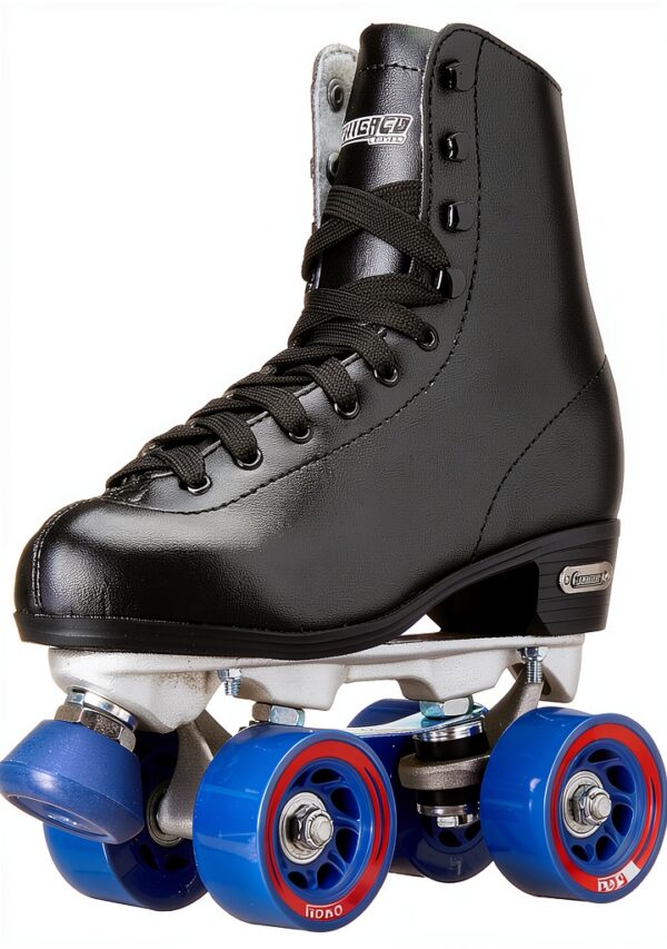 Chicago Skates Classic Rink Quad Roller Skates Black Leather-0