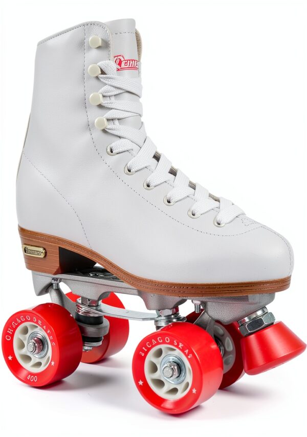 Chicago Skates Classic Rink Quad Roller Skates White-0