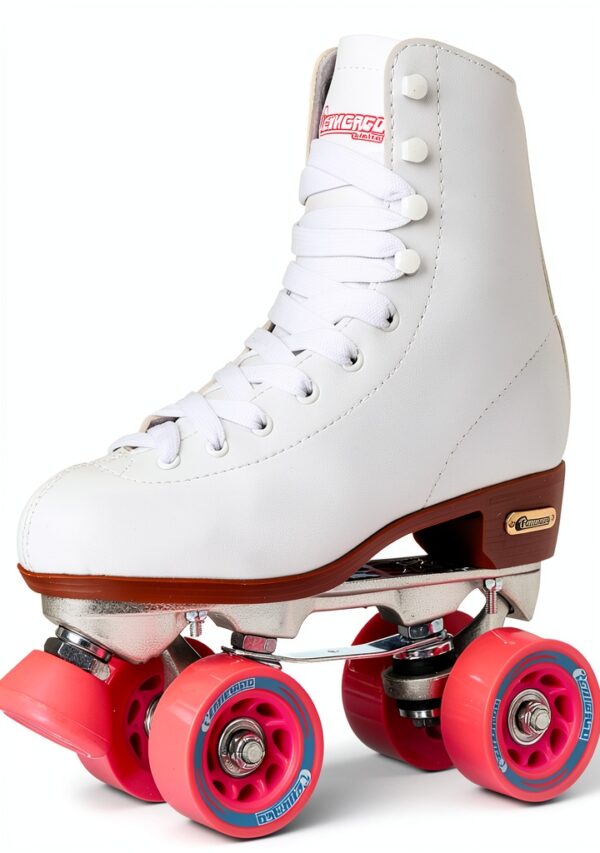Chicago Skates Quad Roller Skates White Classic Rink Model-0