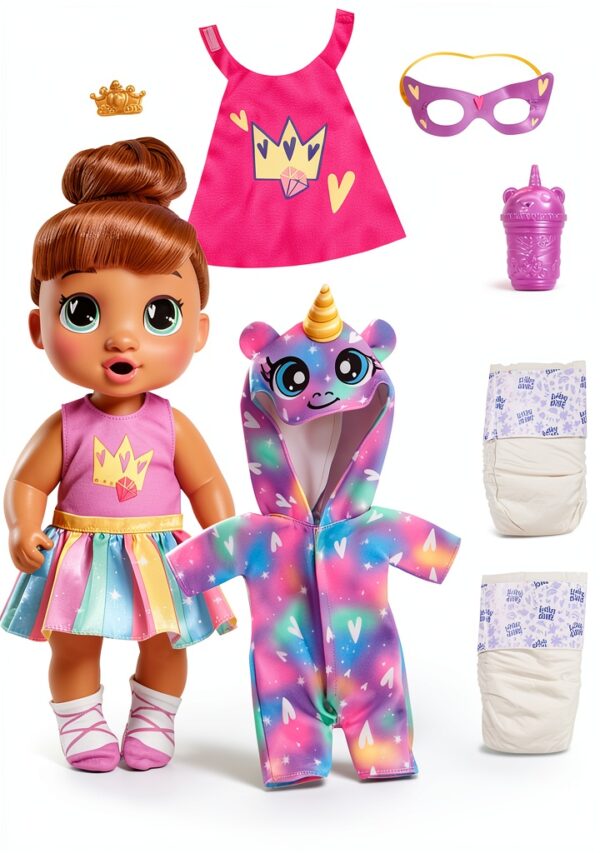 Baby Alive Sophia Sparkle Doll Unicorn Superhero 3 Looks-0
