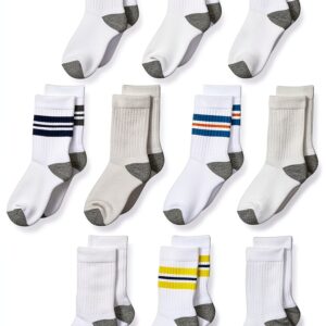 Amazon Essentials Boys Athletic Socks Cotton Blend Cushion-0