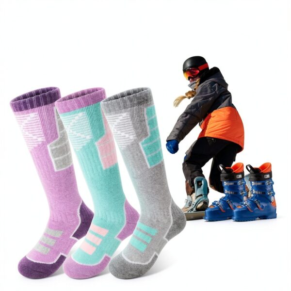 Anlisim Kids Merino Wool Ski Socks Boys Girls Thermal-1