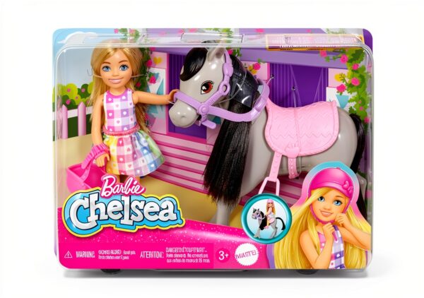 Mattel Chelsea Doll with Pony Bendable Knees for Kids 3+-5