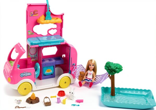 Barbie Chelsea 2-in-1 Camper Doll Playset for Kids-0