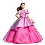 Barbie Birthday Wishes Doll Pink Floral Dress Collectible-0