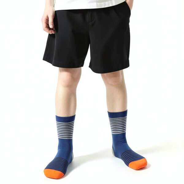 Boys Striped Socks Combed Cotton Seamless Toe 5 Pack-2