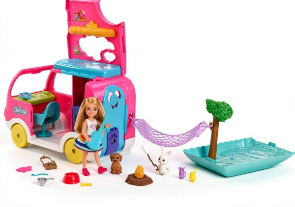 Barbie Chelsea 2-in-1 Camper Doll Playset for Kids-4