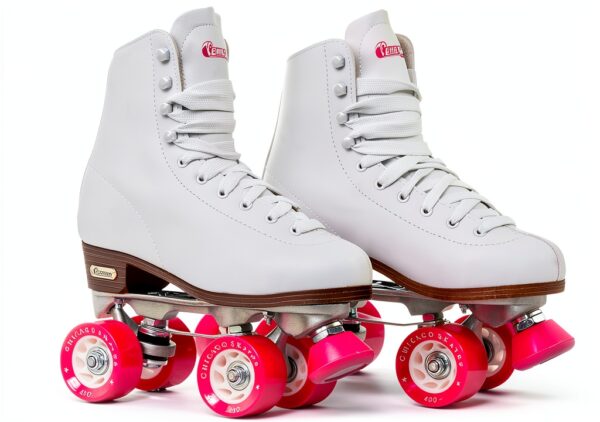 Chicago Skates Classic Rink White Leather Roller Skates-0
