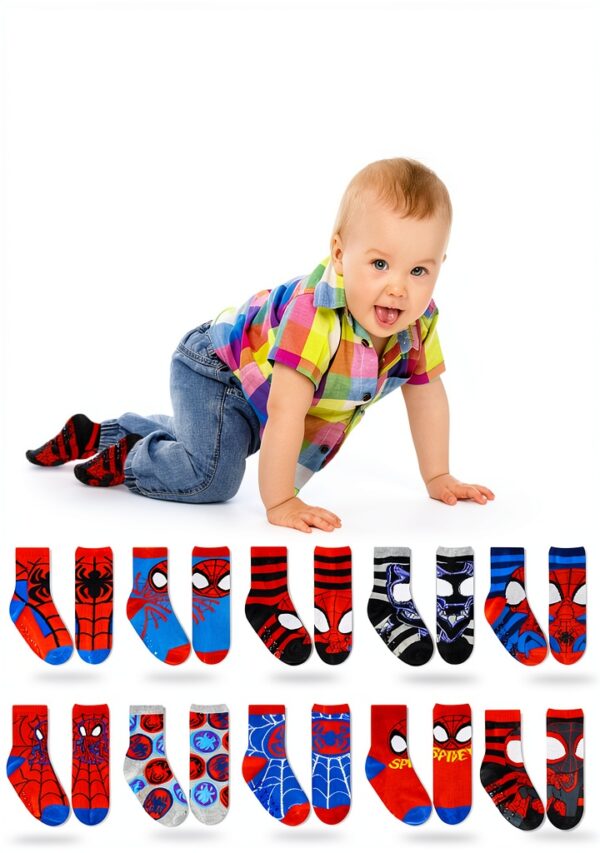 Marvel Spiderman Grip Socks for Toddlers Boys Assorted-1