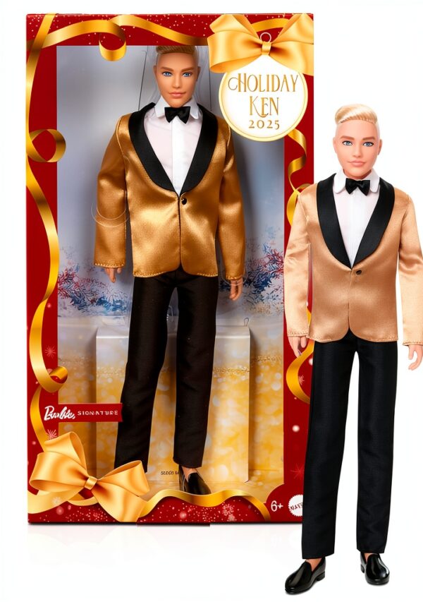 2025 Holiday Ken Doll Mattel Platinum Blonde Suit Toy-0