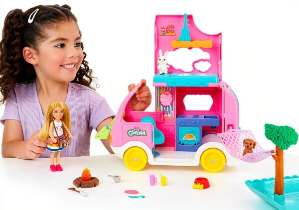 Barbie Chelsea 2-in-1 Camper Doll Playset for Kids-1