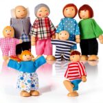 Jzszera Wooden Doll Family Poseable Educational Toy Kids-0