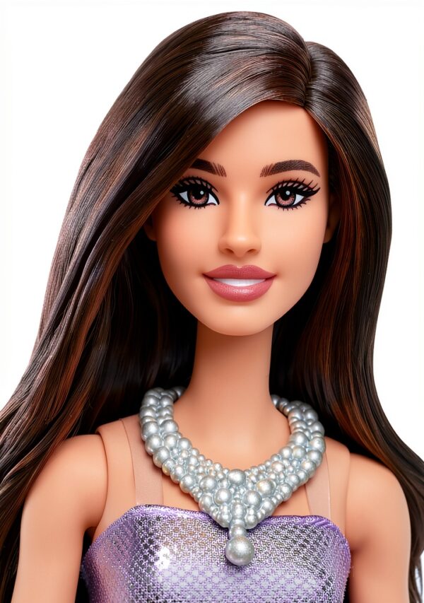 Barbie Fashionistas Doll Purple Dress Playtime Kids 3 Years-2