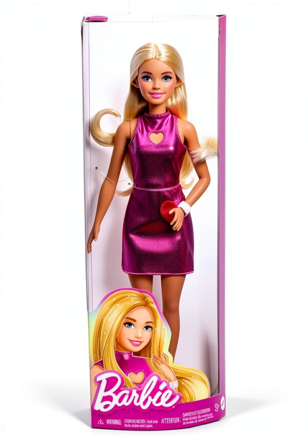 Barbie Fashionistas Doll Blond Hair Pink Dress Kids Toy-5