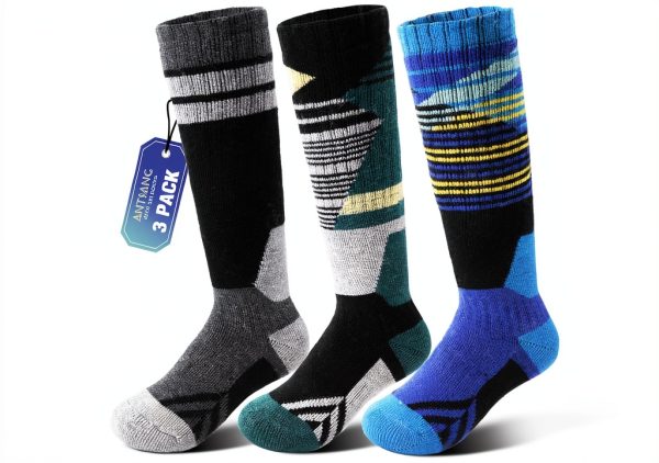 ANTSANG Kids Merino Wool Ski Socks Warm Cushioning Boys