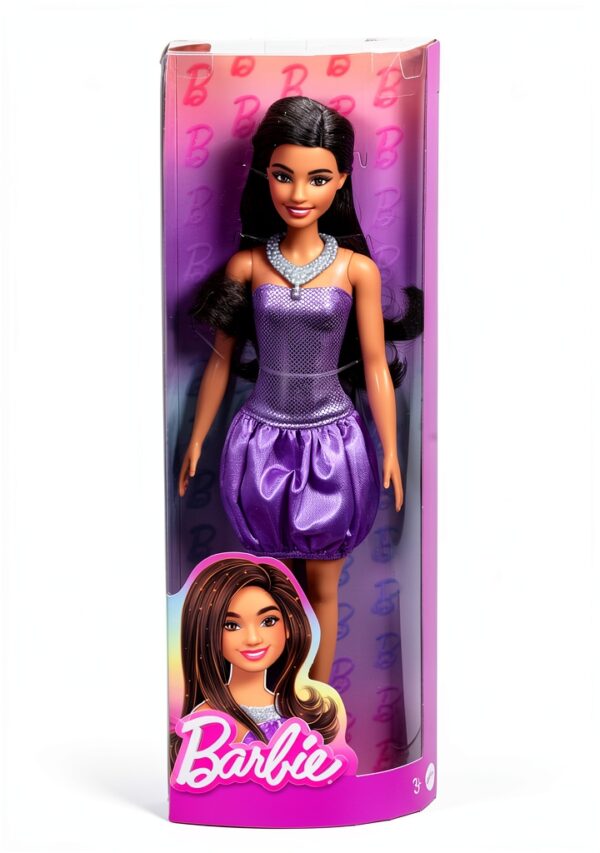 Barbie Fashionistas Doll Purple Dress Playtime Kids 3 Years-5