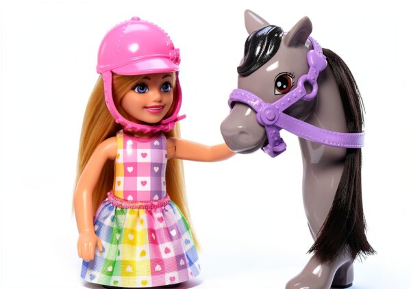 Mattel Chelsea Doll with Pony Bendable Knees for Kids 3+-1
