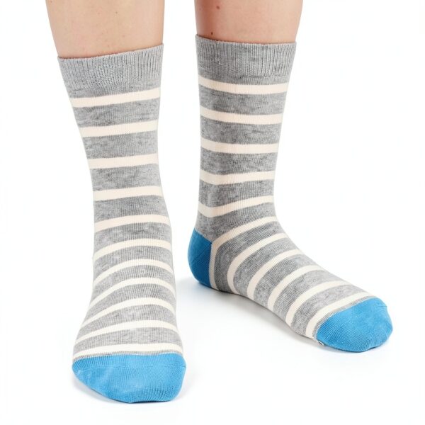 Boys Striped Socks Combed Cotton Seamless Toe 5 Pack-7