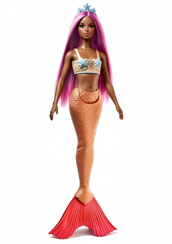 Barbie Mermaid Doll Starfish Bodice Ombre Tail Kids Toy-0